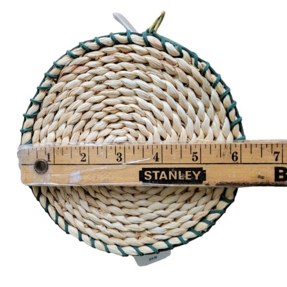 Bath & Body Works Round Woven Crossbody, Green Trim NWT - Picture 5 of 8